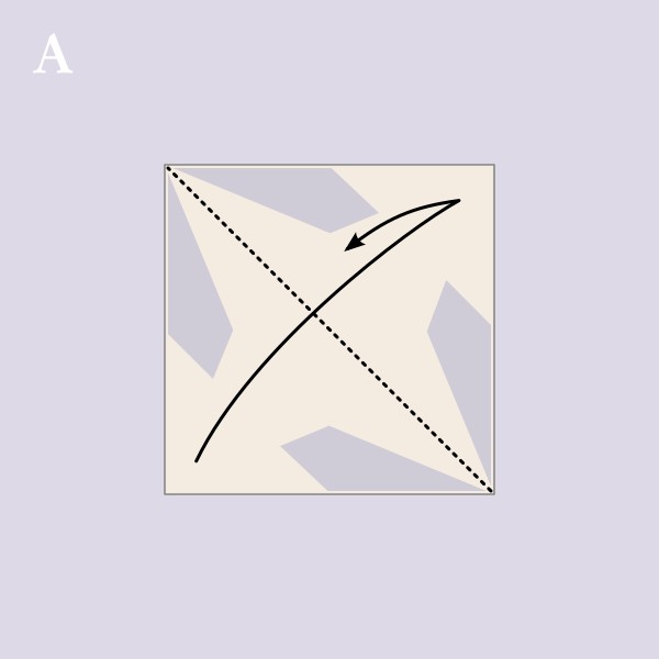 Vouwvoorbeeld Orizuru - Stap A