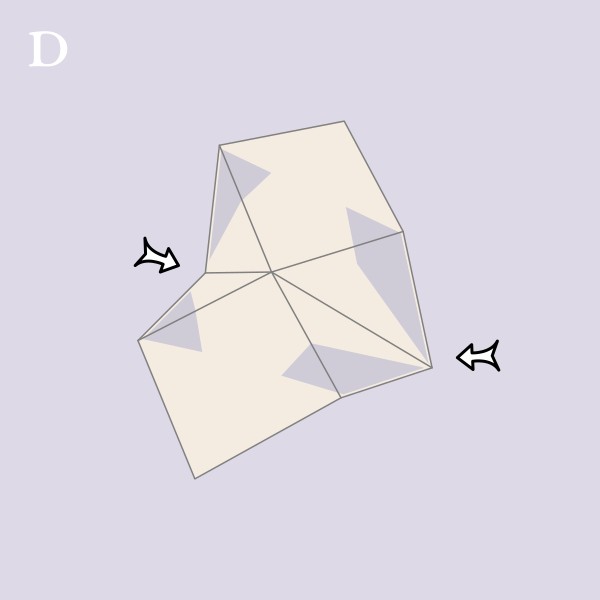 Vouwvoorbeeld Orizuru - Stap D