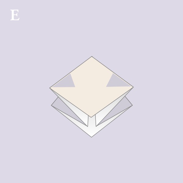 Vouwvoorbeeld Orizuru - Stap E