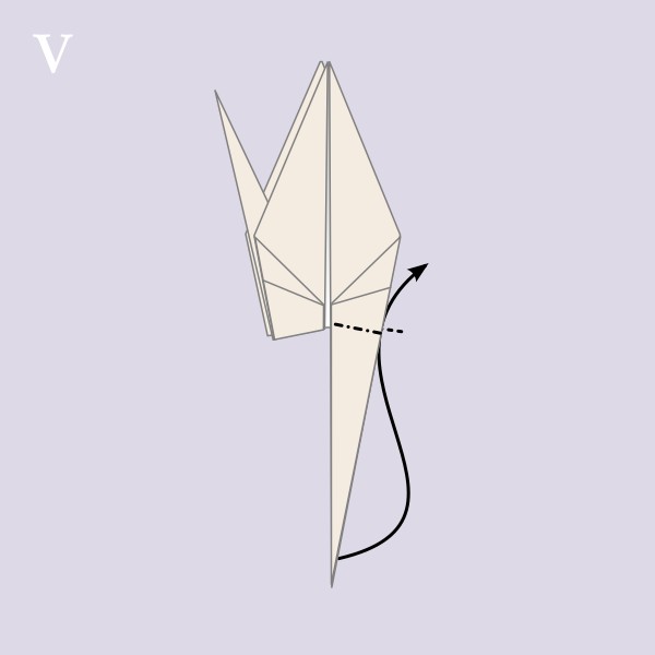 Vouwvoorbeeld Orizuru - Stap V